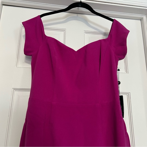 NWT Adrianna Papell size 12 bright fuchsia sweetheart off the shoulder dress - Picture 2 of 8